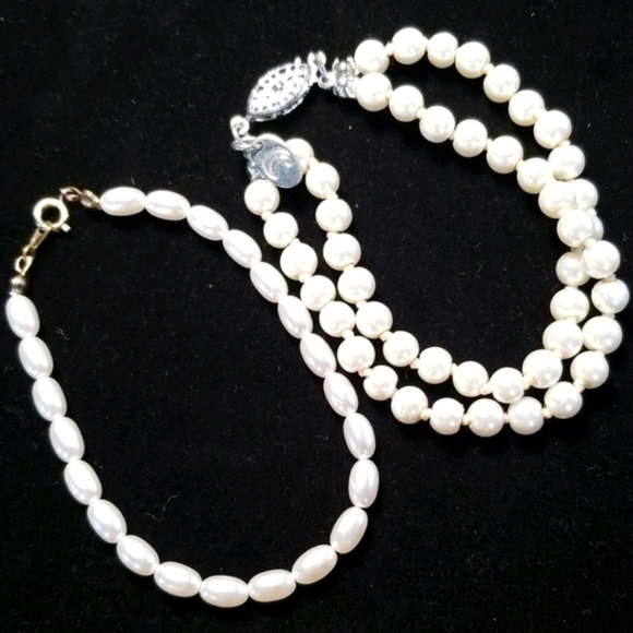 Vintage Faux Pearl Bracelet Lot Resellers Bundle 5 Piece Set - Picture 13 of 14